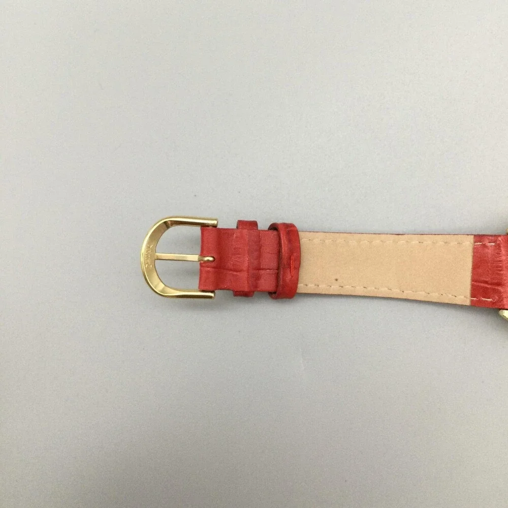 Gossip Womens Watch 31mm Gold Tone Tonneau Red Leather GS78430 New Battery